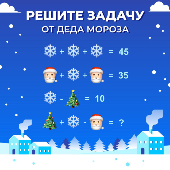 Госпаблики предлагают новогоднюю математическую игру.